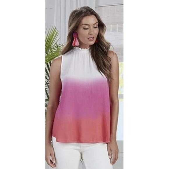 💗Mud Pie Weston Pink Ombre Dip Dye Swing Tank for Women - Size Small, NWT - Picture 5 of 11